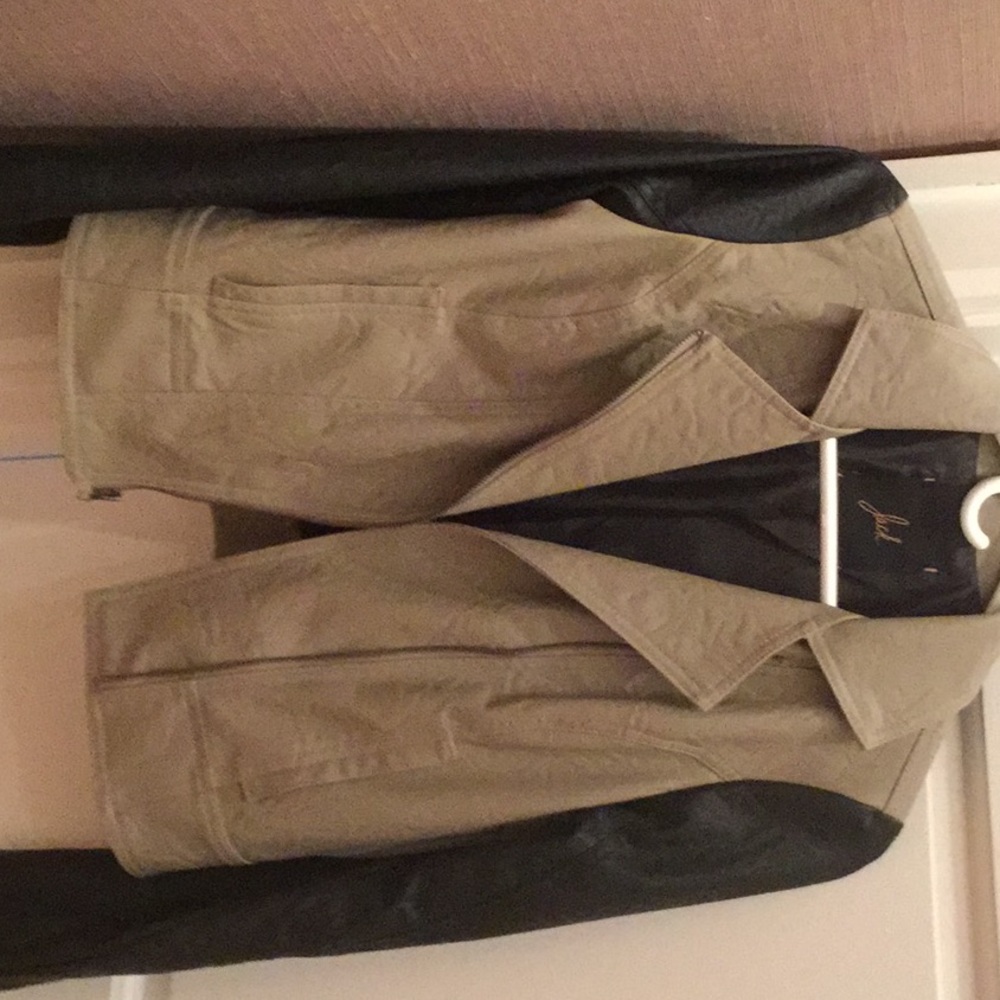 Vegan Leather two tone Jacket